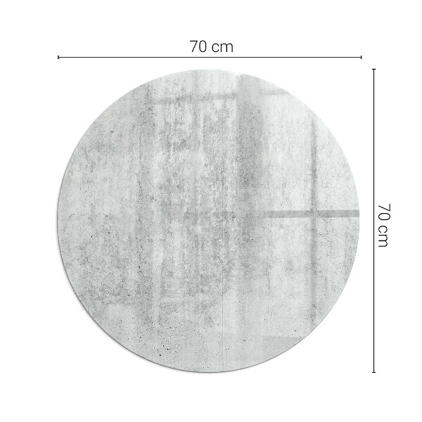 Runde Glasbodenplatte Kamin Rohbetonstruktur
