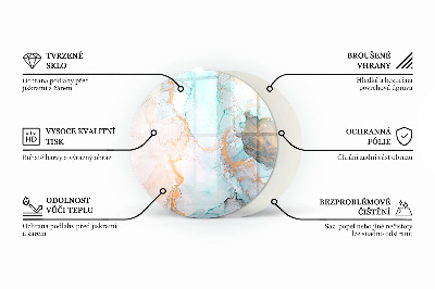 Runde Glasplatte für Kaminofen Zarte Blattmuster