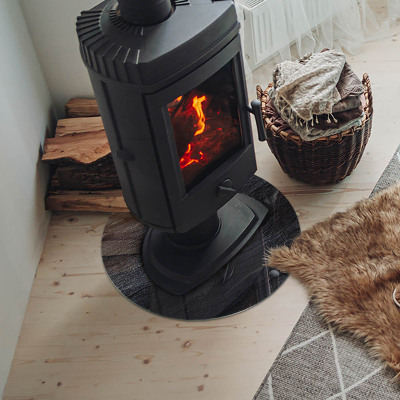 Runde Glasbodenplatte Kamin Muster der Gesteinsstruktur