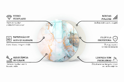 Runde Funkenschutzplatte aus Glas Steinstrukturmuster