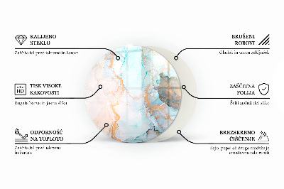 Runde Funkenschutzplatte aus Glas Steinstrukturmuster