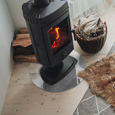 Runde Glasplatte für Kaminofen Geometrische Abstraktion in Formen