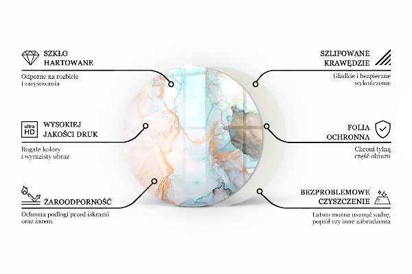 Runde Glasbodenplatte Kamin Mosaik-Dekorationsmuster