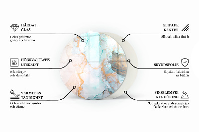 Runde Funkenschutzplatte aus Glas Holzmaserung im natürlichen Stil