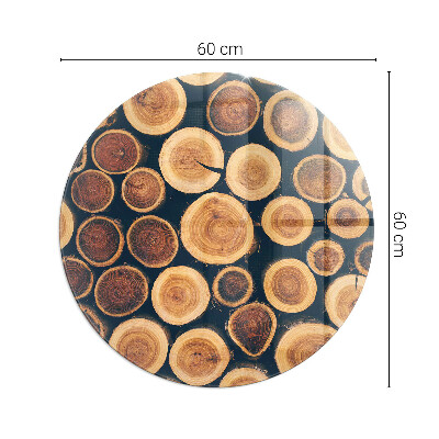 Runde Funkenschutzplatte aus Glas Schachtel mit Holzrahmen