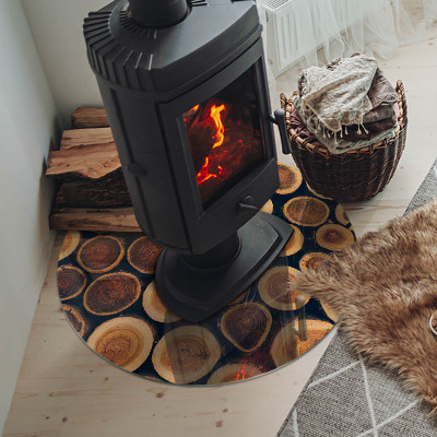 Runde Funkenschutzplatte aus Glas Schachtel mit Holzrahmen