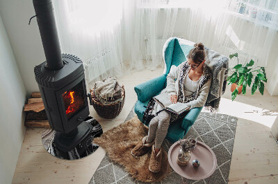 Runde Glasbodenplatte Kamin Abstrakte wellenförmige und lineare Muster