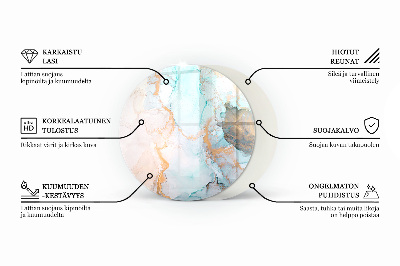 Runde Funkenschutzplatte aus Glas Betonstruktur im Rohstil
