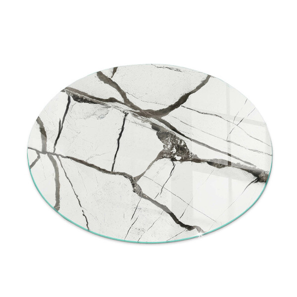 Runde Funkenschutzplatte aus Glas Marmoradern in elegantem Stil