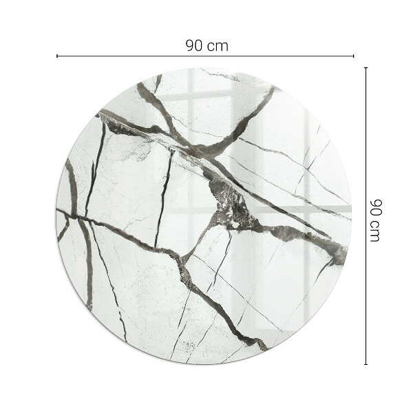 Runde Funkenschutzplatte aus Glas Marmoradern in elegantem Stil