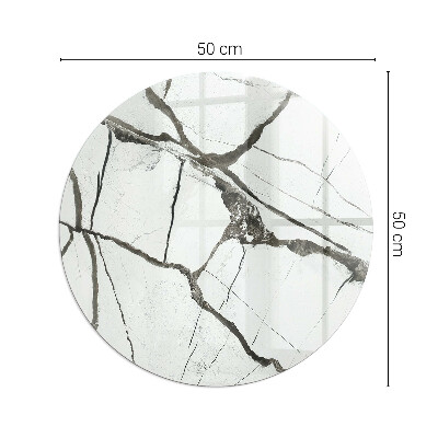 Runde Funkenschutzplatte aus Glas Marmoradern in elegantem Stil