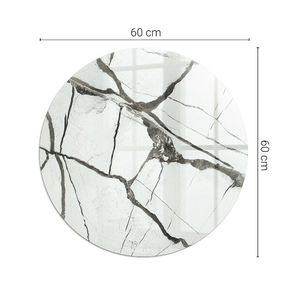 Runde Funkenschutzplatte aus Glas Marmoradern in elegantem Stil