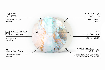 Runde Glasplatte für Kaminofen Abstraktes Marmormotiv