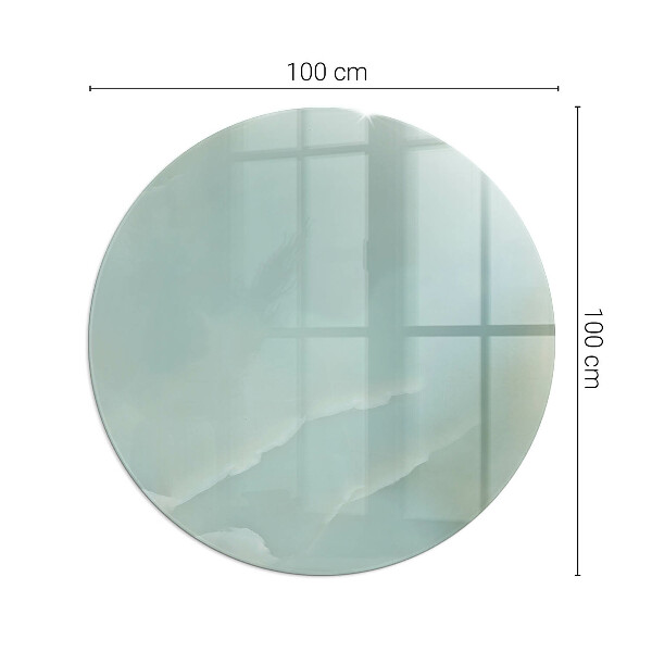 Runde Glasbodenplatte Kamin Marmormotiv in dezenten Farbtönen