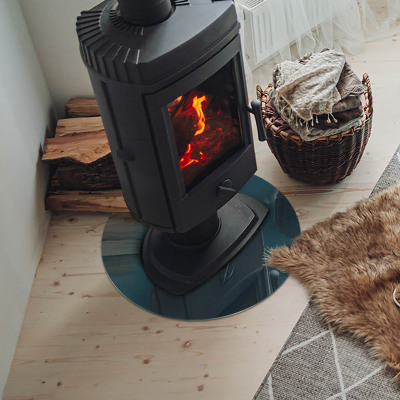 Runde Funkenschutzplatte aus Glas Meeresfarbe