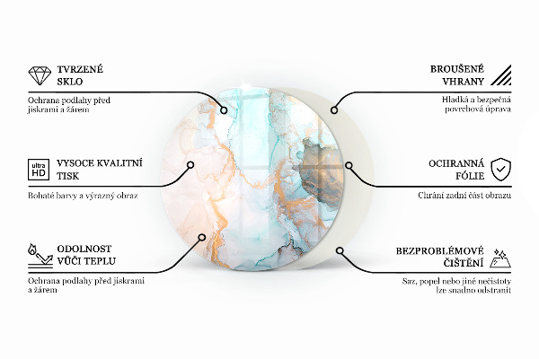 Runde Glasplatte für Kaminofen Farbe: Graubraun