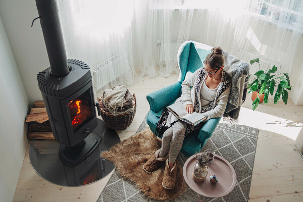 Runde Glasplatte für Kaminofen Farbe: Graubraun