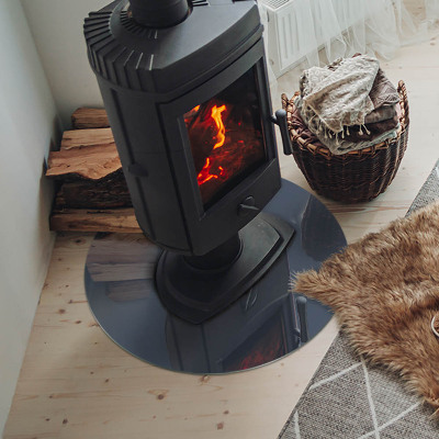 Runde Funkenschutzplatte aus Glas Farbe: Dunkelblau