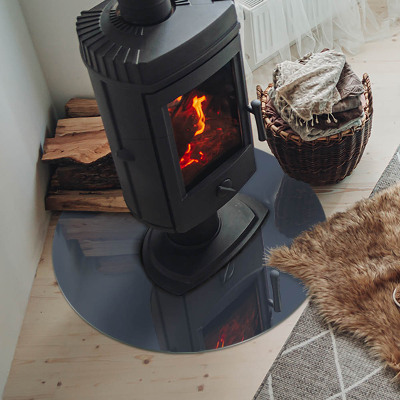 Runde Funkenschutzplatte aus Glas Farbe: Dunkelblau