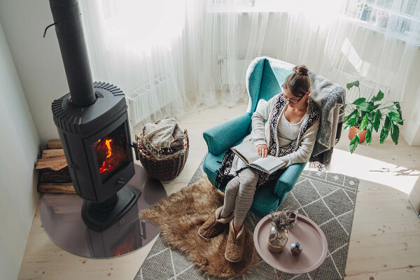 Runde Glasbodenplatte Kamin Farbe Beige