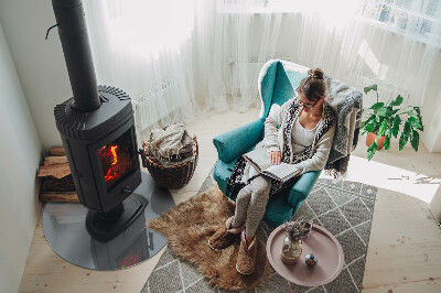 Runde Funkenschutzplatte aus Glas Farbe Grau