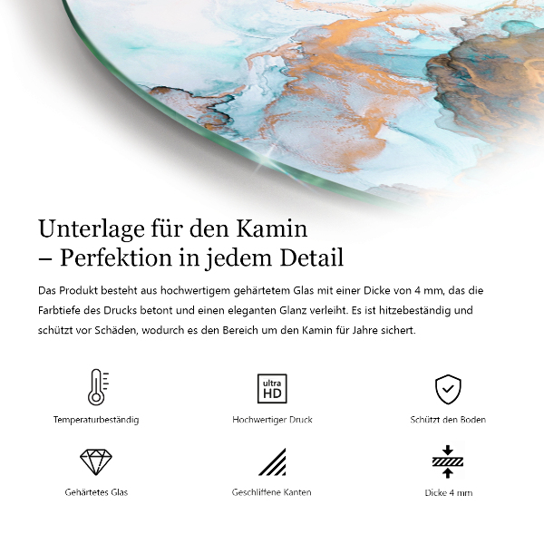 Runde Glasplatte für Kaminofen Farbe Braun