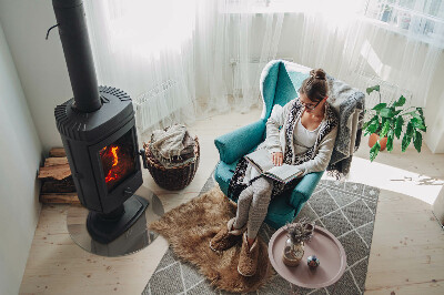 Runde Glasplatte für Kaminofen Farbe Braun