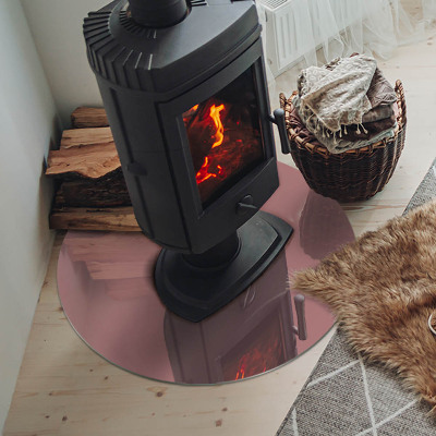 Runde Glasbodenplatte Kamin Farbe Rosa