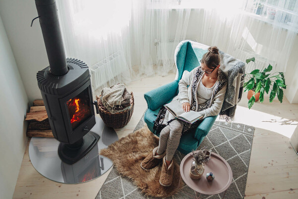 Runde Glasbodenplatte Kamin Farbe Grau