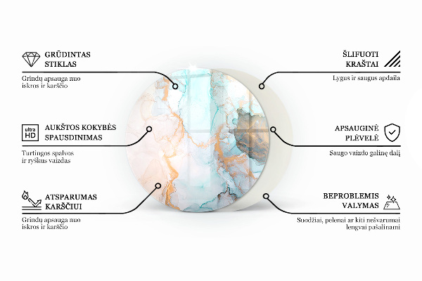 Runde Glasplatte für Kaminofen Farbe Hellbraun