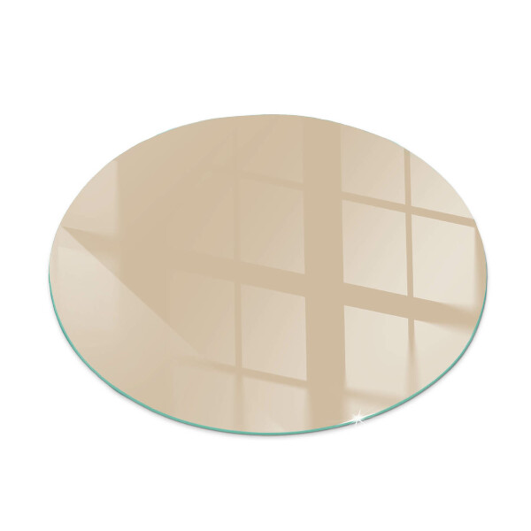 Runde Funkenschutzplatte aus Glas Farbe Beige
