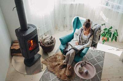 Runde Funkenschutzplatte aus Glas Farbe Beige