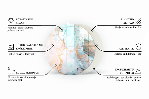 Runde Glasbodenplatte Kamin Farbe: Hellrosa