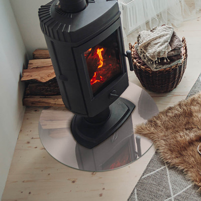 Runde Glasbodenplatte Kamin Farbe: Hellrosa