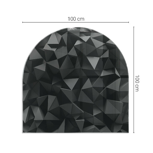 Halbrunde Glasbodenplatte Kamin Geometrie im dreidimensionalen Raum