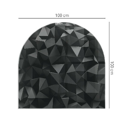 Halbrunde Glasbodenplatte Kamin Geometrie im dreidimensionalen Raum