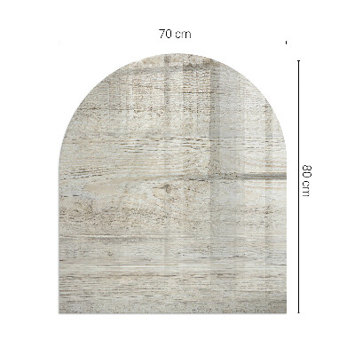 Halbrunde Glasbodenplatte Kamin Natürliche helle Holzmaserung