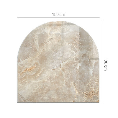 Halbrunde Funkenschutzplatte Glas Steinmuster inspiriert von der Natur