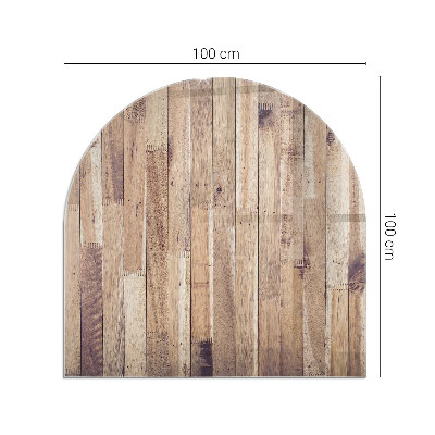 Halbrunde Funkenschutzplatte Glas Holzmuster in geometrischer Anordnung