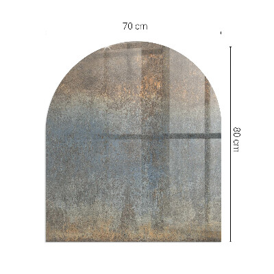 Halbrunde Glasplatte für Kaminofen Abstraktes Muster mit unterschiedlichen Texturen