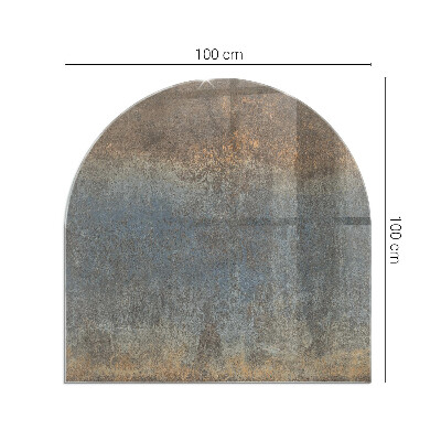 Halbrunde Glasplatte für Kaminofen Abstraktes Muster mit unterschiedlichen Texturen