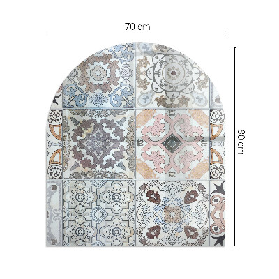 Halbrunde Funkenschutzplatte Glas Mosaikmuster in Fliesen