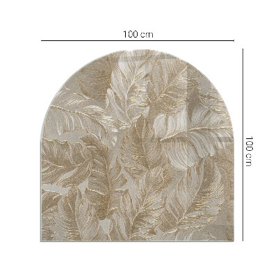 Halbrunde Glasplatte für Kaminofen Zarte Blattmuster