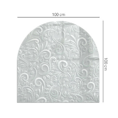 Halbrunde Glasplatte für Kaminofen Stilvolles Pflanzenmotiv