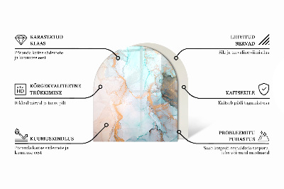 Halbrunde Glasplatte für Kaminofen Geometrische Abstraktion in Formen