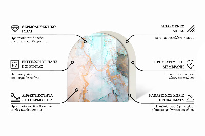 Halbrunde Glasplatte für Kaminofen Geometrische Abstraktion in Formen