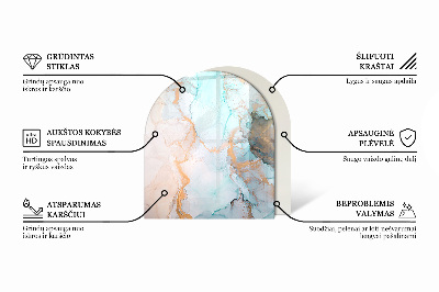 Halbrunde Glasplatte für Kaminofen Geometrische Abstraktion in Formen