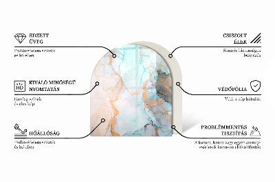Halbrunde Funkenschutzplatte Glas Holzmaserung im natürlichen Stil