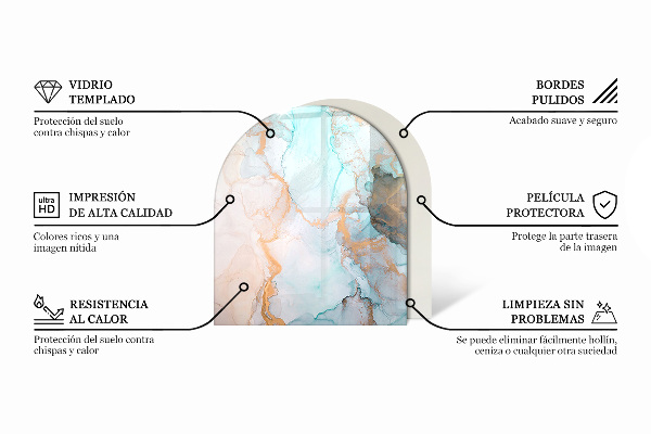 Halbrunde Glasplatte für Kaminofen Blumenmotiv mit Schmetterlingen