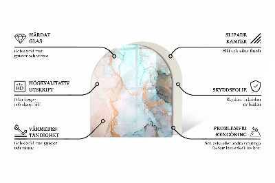 Halbrunde Glasplatte für Kaminofen Blumenmotiv mit Schmetterlingen